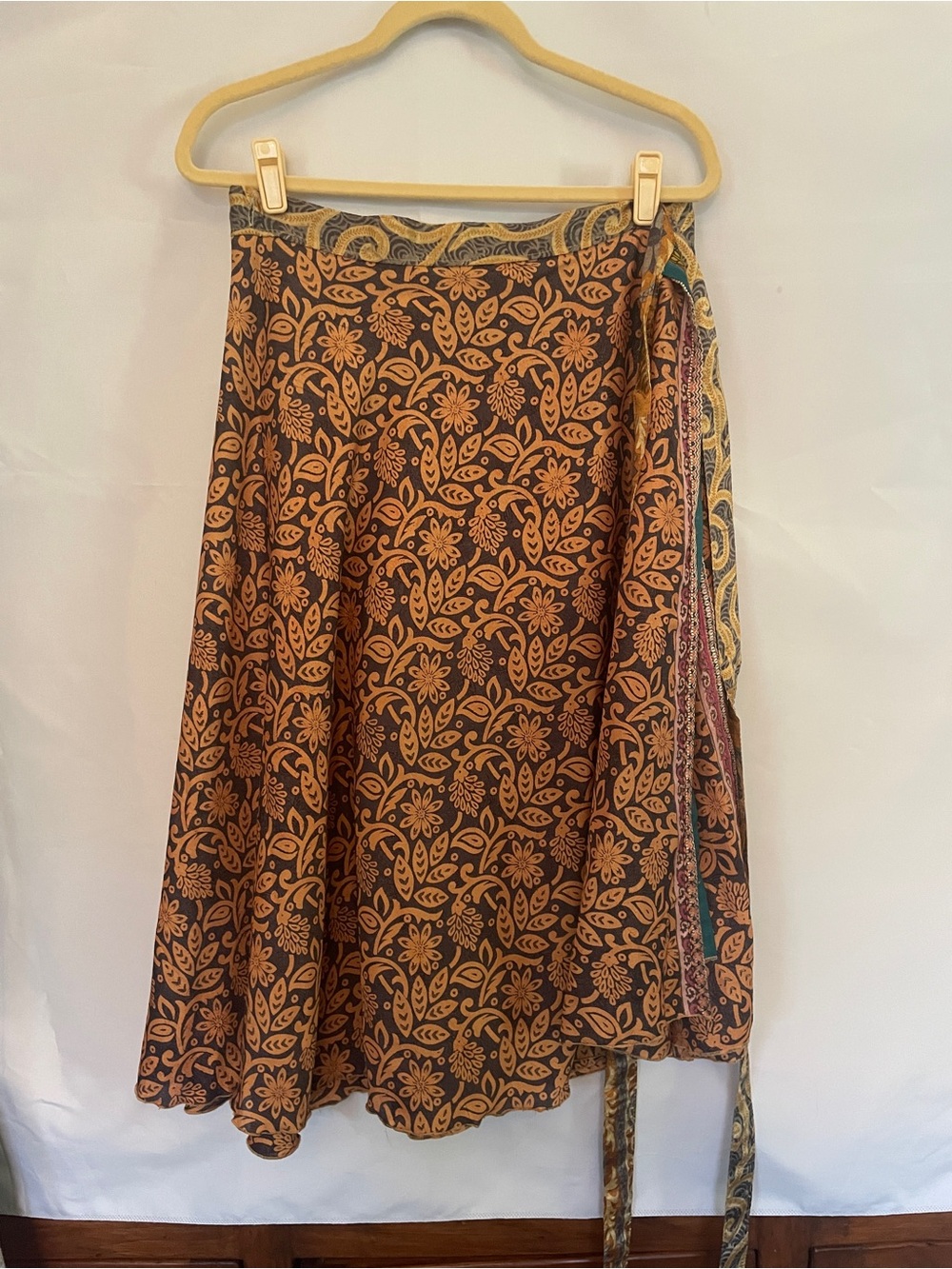 Women’s Brown Floral Wrap Skirt